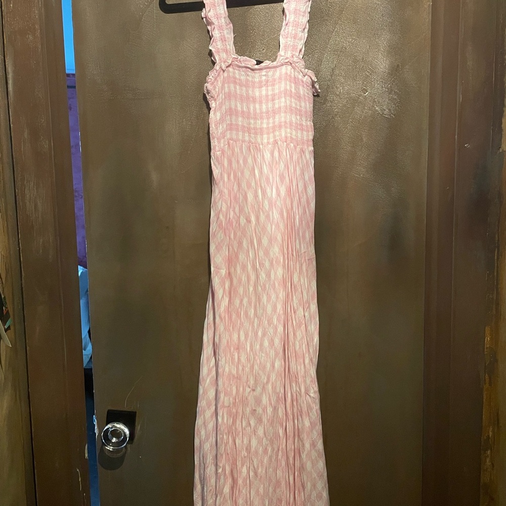 Petal & Pup Pink Checkered Maxi Dress - Picture 6 of 6